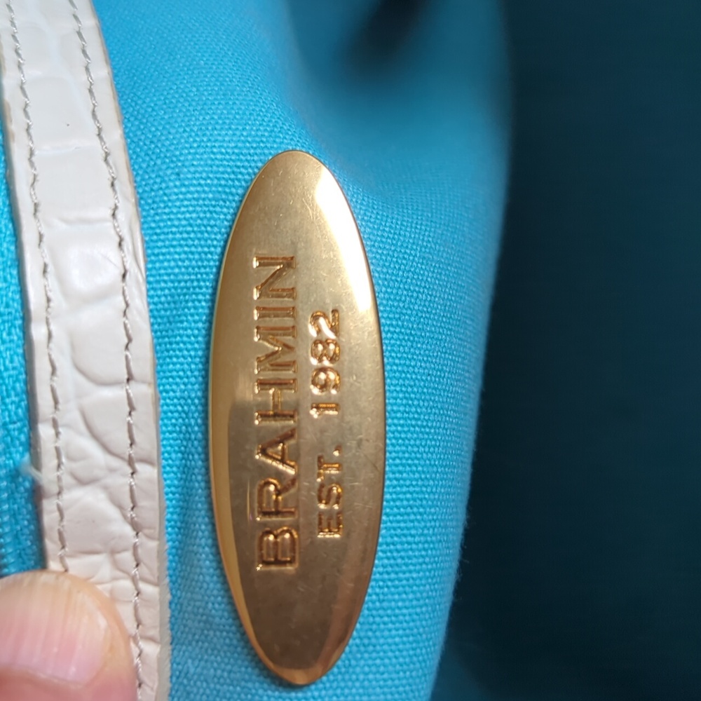 Vintage Brahmin White Leather With Stone Floral Bag - Picture 6 of 16